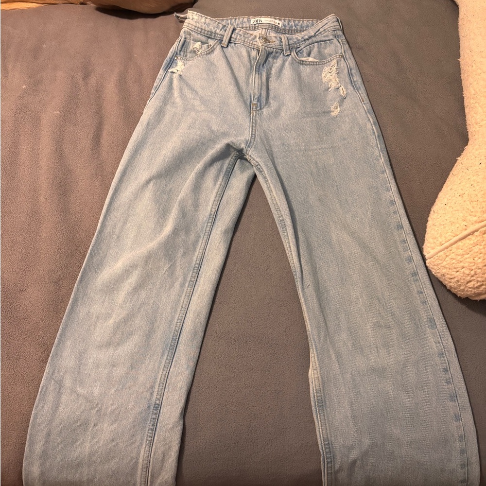Zara Light Blue Flare Jeans